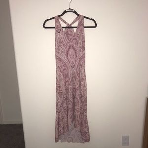 Janette Pink Surplice High-Low Halter Dress